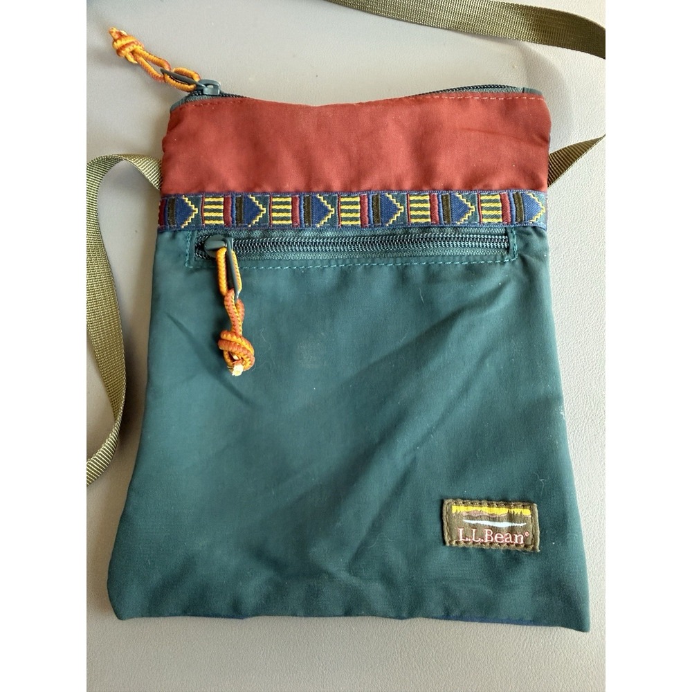 L.L. Bean Mountain Classic Crossbody Bag Travel Pouch Colorblock Aztec Nylon